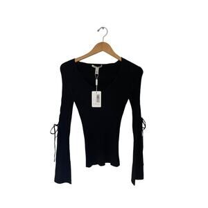 NWT Cotton by Autumn Cashmere Ribbed Long Sleeve Size Medium